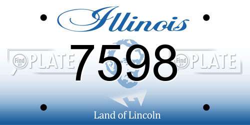 7598 Illinois License Plate