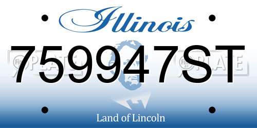 759947ST Illinois License Plate