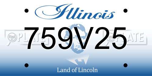 759V25 Illinois License Plate