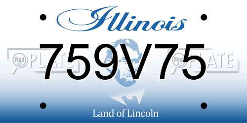 759V75 Illinois License Plate