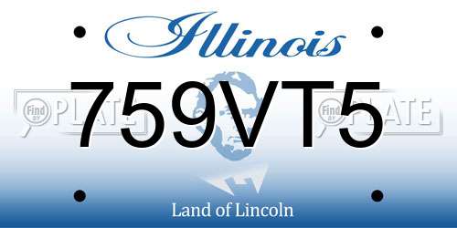 759VT5 Illinois License Plate