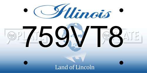 759VT8 Illinois License Plate