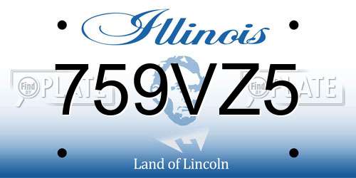 759VZ5 Illinois License Plate