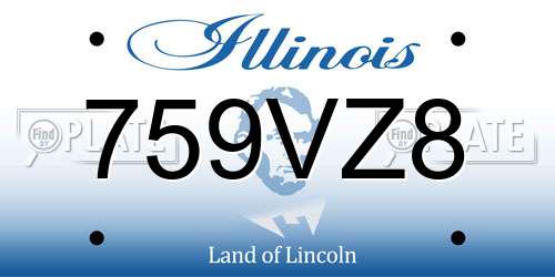759VZ8 Illinois License Plate