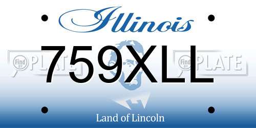 759XLL Illinois License Plate