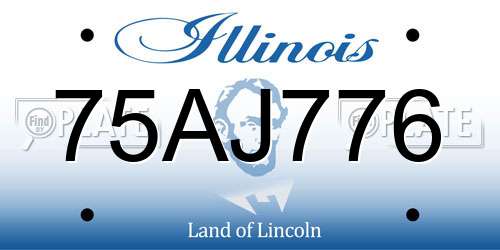 75AJ776 Illinois License Plate