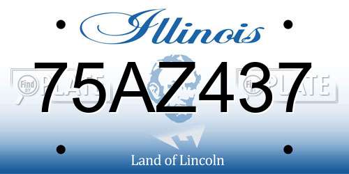 75AZ437 Illinois License Plate