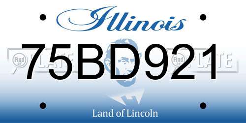 75BD921 Illinois License Plate