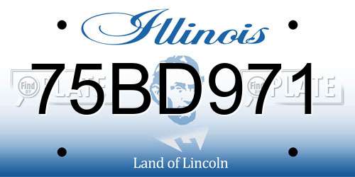 75BD971 Illinois License Plate