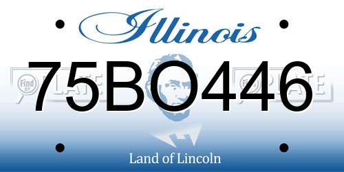 75BO446 Illinois License Plate