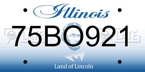 75BO921 Illinois License Plate
