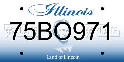 75BO971 Illinois License Plate