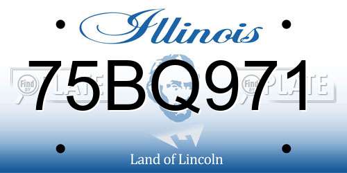 75BQ971 Illinois License Plate
