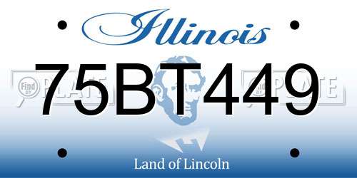 75BT449 Illinois License Plate
