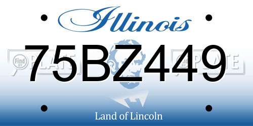 75BZ449 Illinois License Plate