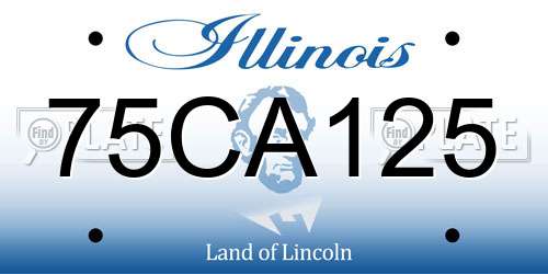 75CA125 Illinois License Plate