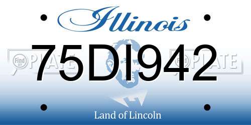 75DI942 Illinois License Plate