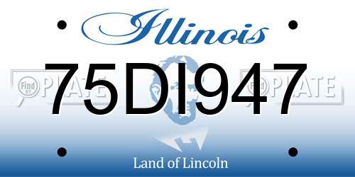75DI947 Illinois License Plate