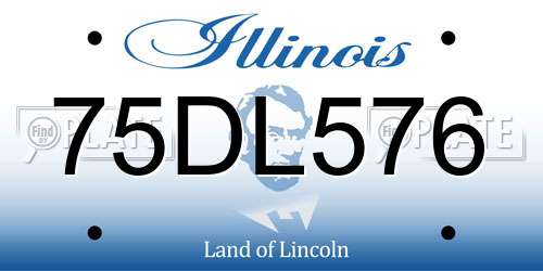 75DL576 Illinois License Plate