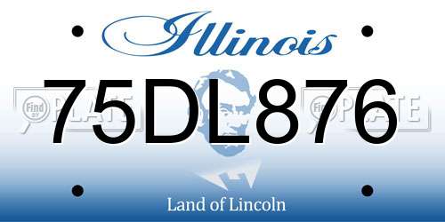 75DL876 Illinois License Plate