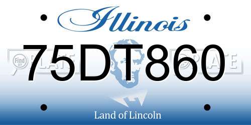 75DT860 Illinois License Plate