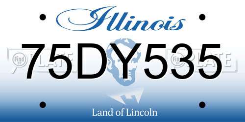 75DY535 Illinois License Plate