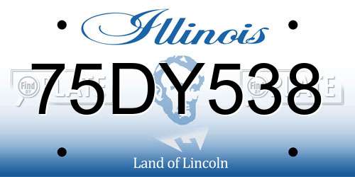 75DY538 Illinois License Plate