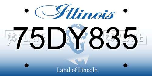 75DY835 Illinois License Plate