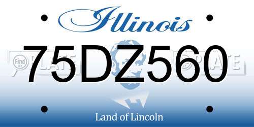 75DZ560 Illinois License Plate