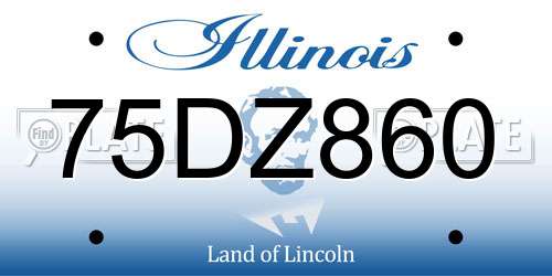 75DZ860 Illinois License Plate