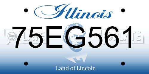 75EG561 Illinois License Plate