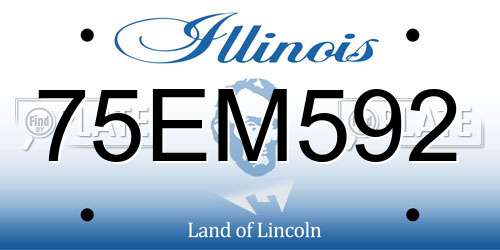 75EM592 Illinois License Plate
