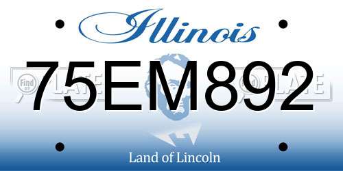 75EM892 Illinois License Plate