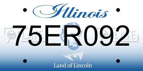 75ER092 Illinois License Plate