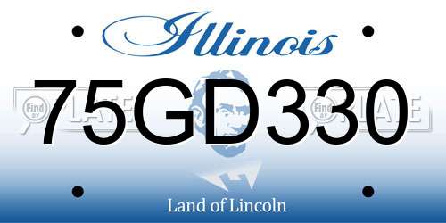 75GD330 Illinois License Plate