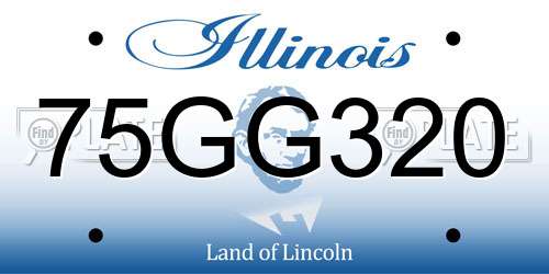 75GG320 Illinois License Plate