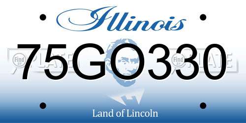 75GO330 Illinois License Plate