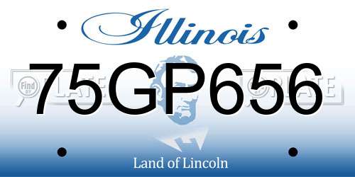 75GP656 Illinois License Plate