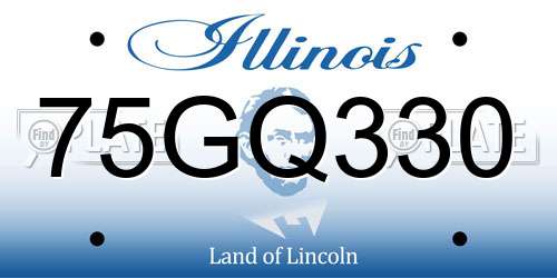 75GQ330 Illinois License Plate