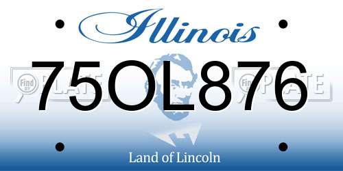75OL876 Illinois License Plate