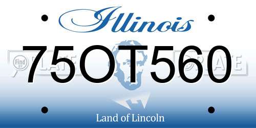 75OT560 Illinois License Plate