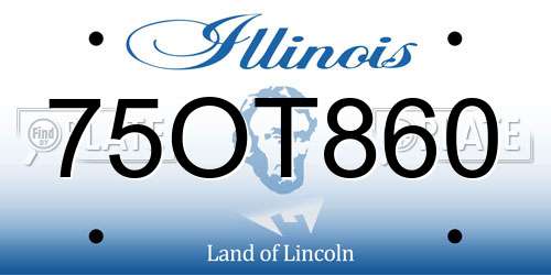 75OT860 Illinois License Plate