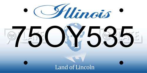 75OY535 Illinois License Plate