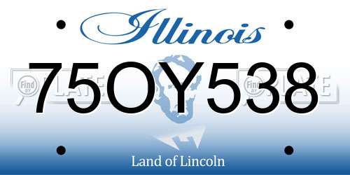 75OY538 Illinois License Plate