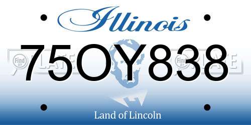 75OY838 Illinois License Plate