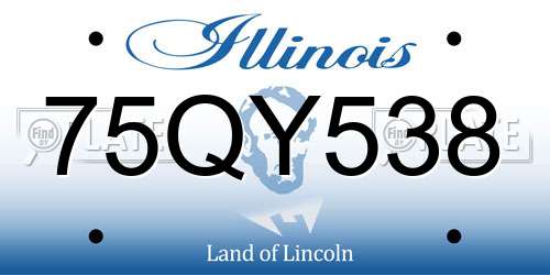 75QY538 Illinois License Plate