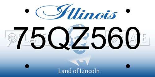 75QZ560 Illinois License Plate