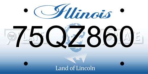 75QZ860 Illinois License Plate