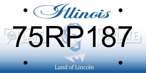 75RP187 Illinois License Plate