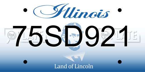 75SD921 Illinois License Plate
